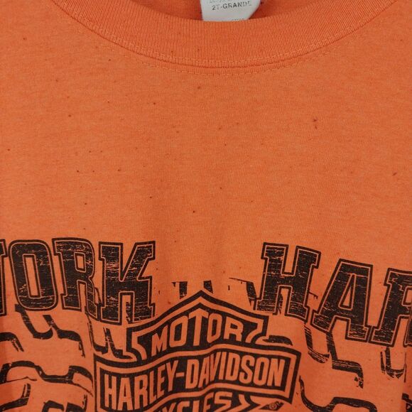 2013 Harley-Davidson Las Vegas Nevada Orange T Shirt Sz 2XL Work Hard Ride Hard - Picture 2 of 7